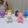 Chaveiro de Urso Personalizado Cravejado com Diamantes, Pingente de Urso Violento Fashion, Chaveiro de Urso Colorido Galvanizado, Ornamento Criativo