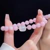 Glicínia ~ pulseira feminina de pedra de lítio roxa imitação de primavera calcedônia fivela de segurança gato pulseira de contas enfeites de mão para estudantes
