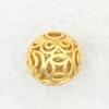 Cuentas de la suerte huecas de oro antiguo, cuentas para pulsera, cuentas de arena dorada, accesorios para collar, cuentas sueltas, accesorios