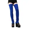 Calcetines Altos de Amazon Transfronterizos Rayas Gruesas Rayas Verticales Color Sólido Calcetines Altos Engrosados Cálidos Calcetines Largos Cubre Pies de Mujer Otoño Invierno