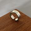 Anillo de Sándwich Verde Aguacate para Mujeres, Sello de Letra Geométrica, Estilo Commuter, Anillo Abierto Personalizado, Anillo Dulce y Fresco para el Dedo Índice, Moderno