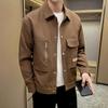 Chaqueta Nueva para Hombre con Cuello Vuelto de Primavera y Otoño 2023, Abrigo Rayado de Diseño Elegante, Moderno y Versátil para Dropshipping