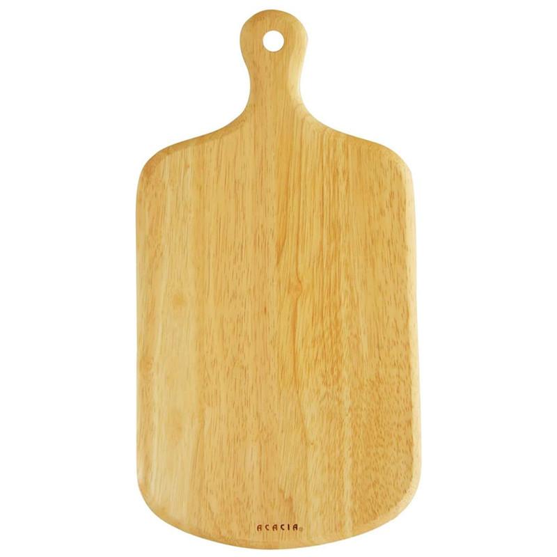 橡胶木披萨面包板家用双面切菜板案板带手柄可悬挂砧板BSCI