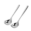 Cuchara de Sopa Popular de Acero Inoxidable Espesada Mango Largo Cabeza Grande Profunda Concha de Sopa Cuchara para Hotel Hogar Cocina Cuchara para Olla Caliente