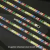 Pulsera de Tenis de Acero de Titanio, Pulsera Incrustada con Circonita de Grado AAA, Joyería de Mano de Color Mixto Calidad Europea y Americana, Joyería Personalizada