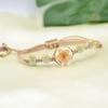 Pulsera de flor seca flor de encaje de arrastre blanco arroz flor de estrella en todo el cielo flor de cuenta de nieve joyería planta real moda tejida a mano