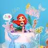 Decoración de Cola de Pez Oceánica Decoración Creativa de Lentejuelas Brillantes Tarjeta para Pastel Belleza Vieira Submarino Cumpleaños Infantil