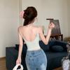 Estilo Coreano Grande Costas em U Seda Gelada Alça Base Roupa Íntima Feminina Copo Fixo Sustentação Cor Sólida Cor Base Colete