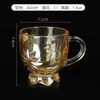 Galvanoplastia Colorida Transparente Espessada Caneca de Café com Leite Criativa Caneca de Chá para Escritório Vidro a Laser Doméstico Atacado
