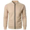 En Stock Transfronterizo Nuevo Sudadera Cardigan de Cuadros Color Sólido para Hombre Chaqueta Sudadera con Cremallera y Cuello Alto para Hombre Suministro Exclusivo al por Mayor