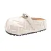 Aumento de Altura de 5 cm~ Mocasines Cerrados de Plataforma Gruesa Estilo Birkenstock para Mujer, Mocasines Tejidos de Fácil Poner para Primavera y Verano