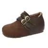 Zapatos Mule de suela gruesa y tacón oculto 2026 Zapatos de algodón Hebilla de moda Cálidos con felpa Slip-on Invierno Cortos para mujer