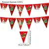 Navidad Transfronteriza Fiesta Temática de Papá Noel Vajilla Desechable Vasos de Papel Platos de Papel Servilletas de Papel Mantel Banderín Venta al por Mayor
