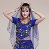 Diadema de Velos de Danza India para Adultos Pañuelo de Cabeza para Danza del Vientre Velo de Malla Tocado para Disfraz de Espectáculo Borla