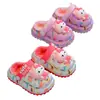 Armazém Jieyang - Pantufas de Algodão Infantil, Design Fofo de Panda, Pantufas de Pelúcia Quentes de Inverno para Meninos e Meninas, Sola Grossa, Adequado para Uso Interno