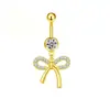 Anillo de Acero Inoxidable y Resina para Ombligo con Cruz, Estilo Dulce Europeo y Americano, Piercing para Ombligo Incrustado con Diamantes, Joyería de Piercing de Alta Gama