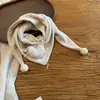 Bufanda triangular simple de estilo coreano para niños para otoño e invierno, calentador de cuello con doble pompón para niños pequeños, bufanda suave a prueba de viento para niños y niñas