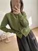 Chegada Nova Outono 2026 Cor Sólida Macio e Fofo Amigo da Pele Simples Emagrecedor Raglan Botão Tricô Cardigan Jaqueta Top Feminino