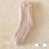 Meias de lã de coral de inverno meias de chão listradas de lã espessas femininas japonesas dormem em casa meias de comprimento médio de bezerro