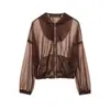 Z Ropa de Mujer al por Mayor Transfronteriza Estilo Europeo y Americano 2025 Nuevo Estilo Chaqueta con Capucha de Organza Transparente 4968030
