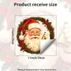 Exquisita Corona de Navidad Papá Noel Pegatina Electrostática para Ventana Sin Adhesivo Sin Daño al Vidrio Decoración de Ambiente Festivo para Ventana de Sala de Estar