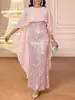 Novo vestido de renda com franja estilo europeu e americano, sem mangas, justo ao corpo, elegante e moderno para a noite
