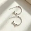 Gancho de Oreja Curvo Forma de C con Argolla de Bola de Plata de Ley S925 No Fácil de Desvanecer Chapado en Oro Plata Material para Pendientes DIY