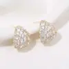 Pendientes de Plata Brillantes Exquisitos con Zirconia en Forma de Gota con Ganchos de Plata S925, Diseño Único de Nicho, Pendientes Elegantes y con Estilo