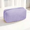 Novo Estojo de Veludo Cotelê, Bolsa de Maquiagem Simples, Bolsa de Higiene Pessoal Portátil de Grande Capacidade, Caixa de Papelaria, Bolsa de Armazenamento para Viagem de Negócios