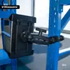 Soporte de Montaje para Columna Cuadrada de Carretilla Elevadora de Carga Soporte Plano para Pantalla de 8-14 Pulgadas Soporte de Abrazadera para Tubo Cuadrado de Tableta a Prueba de Tres Elementos
