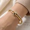 Pulsera de Acero Inoxidable Forma de Ocho Transfronteriza Incrustada con Diamantes Pulsera Chapada en Oro para Mujer Versátil Lujo Ligero Estilo Ins Pulsera Completa de Diamantes de Acero de Titanio
