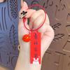 Tarjeta acrílica de dibujos animados DIY lenguaje de bendición placa de cable de acero llavero colgante personalidad creativa llavero para llave de coche