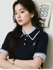 Breeze POLOShifanli Tencel Estilo Old Money Suéter de Tricô Estilo Coreano Leve Manga Curta Suéter Feminino 96889