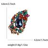 Broche de cristal mediano con diamantes de imitación de aleación creativa de moda europea y americana, exquisito ramillete de ropa de mujer de alta gama, alfileres de joyería
