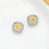 Brincos de zircônia elegantes de alta qualidade com agulha de prata S925, brincos geométricos de luxo retrô leves para mulheres, brincos de inverno da moda para todos os gostos