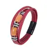 Pulseira de Pedra Olho de Tigre Masculina Amazon Venda Quente Transfronteiriça Couro Multicamadas Pulseira de Pedra Natural Masculina Pulseira com Fecho Magnético Joias