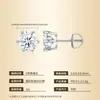Aretes de Plata S925 con Moissanita de Seis Garras Estilo Coreano para Mujer, Joyería de Plata Suave, Pendientes Ligeros de Lujo, Simples para el Uso Diario