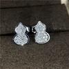 Nuevos Aretes de Aguja de Plata de Suministro Transfronterizo Zircón Súper Brillante Calabaza Aretes Elegantes Aretes Aretes de Mujer