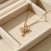 Collar de Acero de Titanio Tendencia en Tiktok Collar del Zodiaco Chapado en Oro de 18K