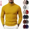 Suéter de Cuello Alto para Hombre Otoño/Invierno 2026, Suéter Pulóver Casual de Punto Trenzado Simple y Moderno, Prendas de Punto Base
