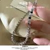 Pulseira Quadrada de Prata de Lei S925 com Diamante Simples Inlaid Design de Nicho Joias de Prata Coreanas Ins de Alto Padrão Estilo Cool Joia de Mão