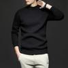 Novo Suéter Masculino Outono e Inverno Cor Sólida Anti-Pilling Lã Penteada Cardigan Tricotado Manga Longa Gola Alta Suéter Roupa Masculina
