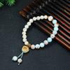 Pulsera de Carbón de Bodhi Natural Garra de Gato Quemada Pulsera de Bodhi Estrella y Luna para Mujer, Celebridad de Internet Estilo Simple y Lindo de Mano Bodhi