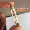 Versión alta V oro clásico AMOR quinta generación pulsera de pareja versión estrecha seis diamantes diez diamantes chapado grueso oro rosa 18K lujo ligero