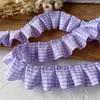 Accesorios de encaje a cuadros de 2,5 cm hechos a mano, material de bricolaje, decoración de ropa, funda de teléfono con volantes, falda de muñeca