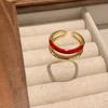 Anillo Apilable de Anillo de Dedo con Goteo de Aceite Estilo Hong Kong Rojo Vintage Atmósfera Pequeño Fresco Moda Alto Valor Joyería para Dedos Femenina