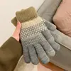 Guantes de invierno cálidos para pareja, lindos, de lana, a juego de colores, para pantalla táctil, a prueba de frío, moda, engrosados, para estudiantes, para exteriores, para montar