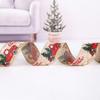 Cinta navideña de lino fino de 5 m para decoración de árbol de Navidad, colgante decorativo, cinta con estampado de coche navideño