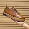 Zapatillas de Lona de Cuero con Parches de Nuevo Estilo para Hombre, Punta Redonda, Caña Baja, Zapatos Casuales Formales para el Trabajo, Zapatillas con Suela Gruesa que Aumentan la Altura para Hombre