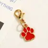 Lindo Colorido Pata de Gato Pata de Perro Aleación Llavero Colgante Macarrón Gota Adorno Colgante para Bolsos DIY Venta al por Mayor